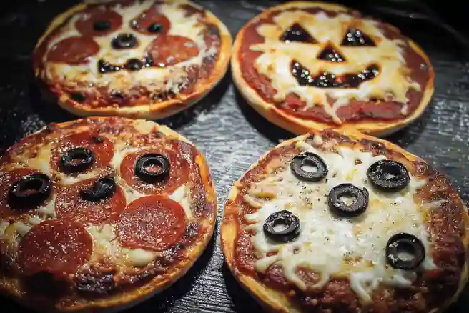 Spooky Mini Pizzas