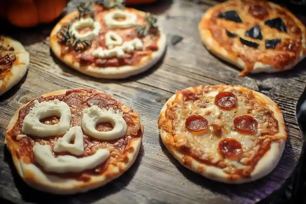 Spooky Mini Pizzas