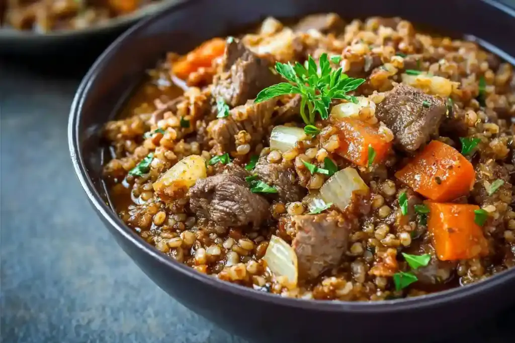 Stewed Buckwheat and Beef