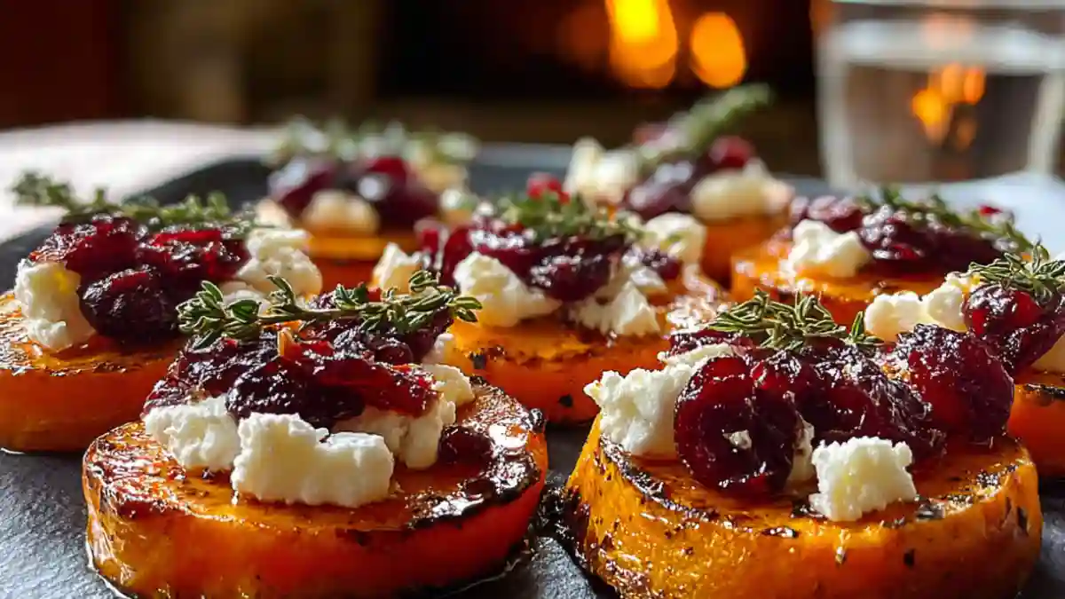 Sweet Potato Rounds with Goat Cheese & Cranberries