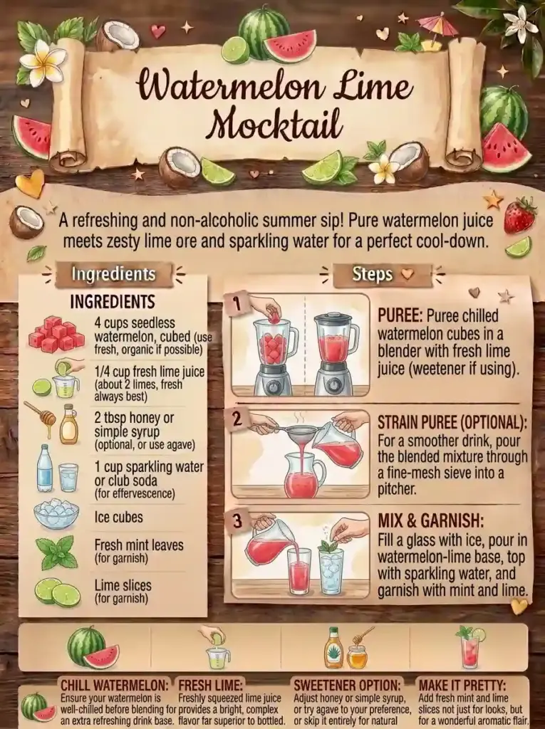 Watermelon Lime Mocktail