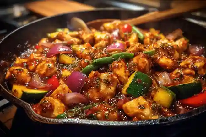 BBQ Chicken and Veggie Skillet