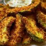 Delicious baked avocado fries served on a plate
