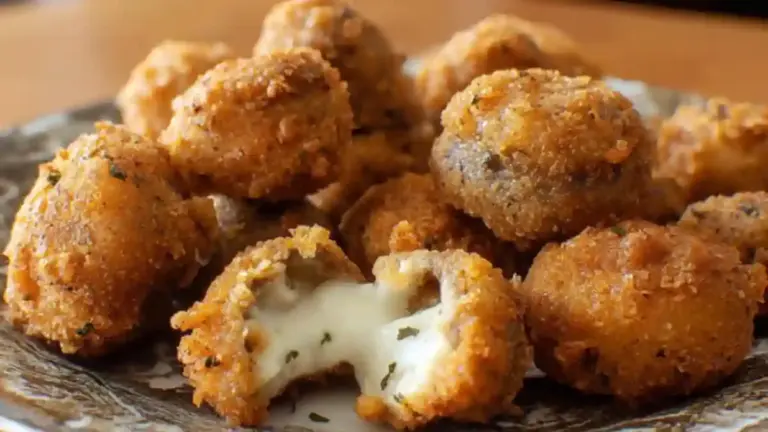 Delicious buttermilk fried mushrooms served as a crispy appetizer.