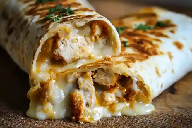 Cheesy Garlic Chicken Wraps