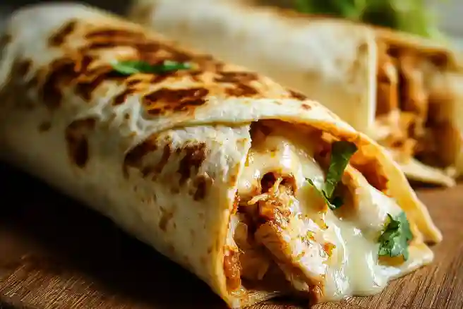 Cheesy Garlic Chicken Wraps