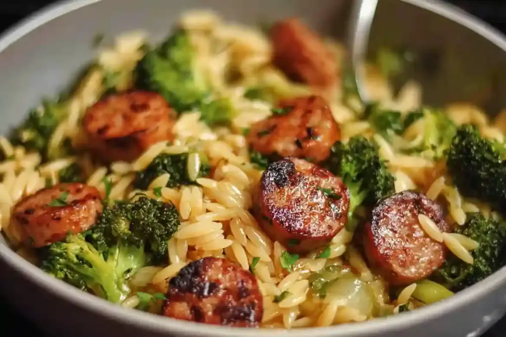 Chicken Sausage and Broccoli Orzo