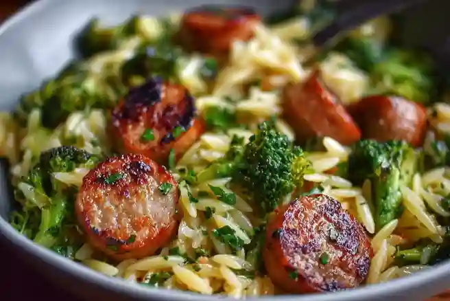 Chicken Sausage and Broccoli Orzo