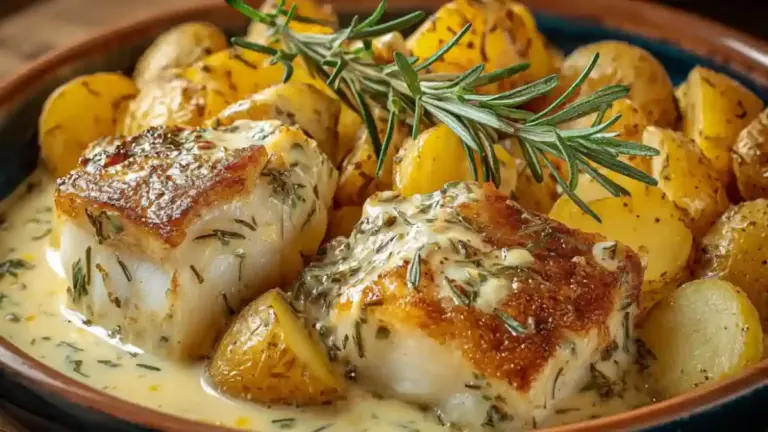 Cod & Potatoes in Rosemary Cream Sauce