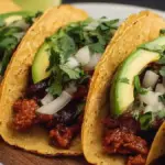 Fiery Mexican Chipotle Tacos topped with fresh ingredients and spices