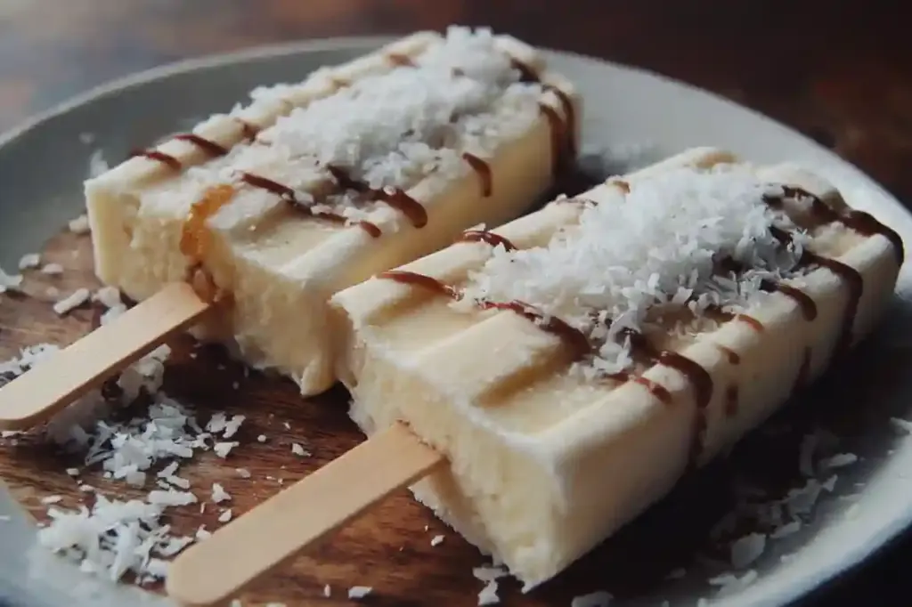 Frozen Banana Coconut Pops