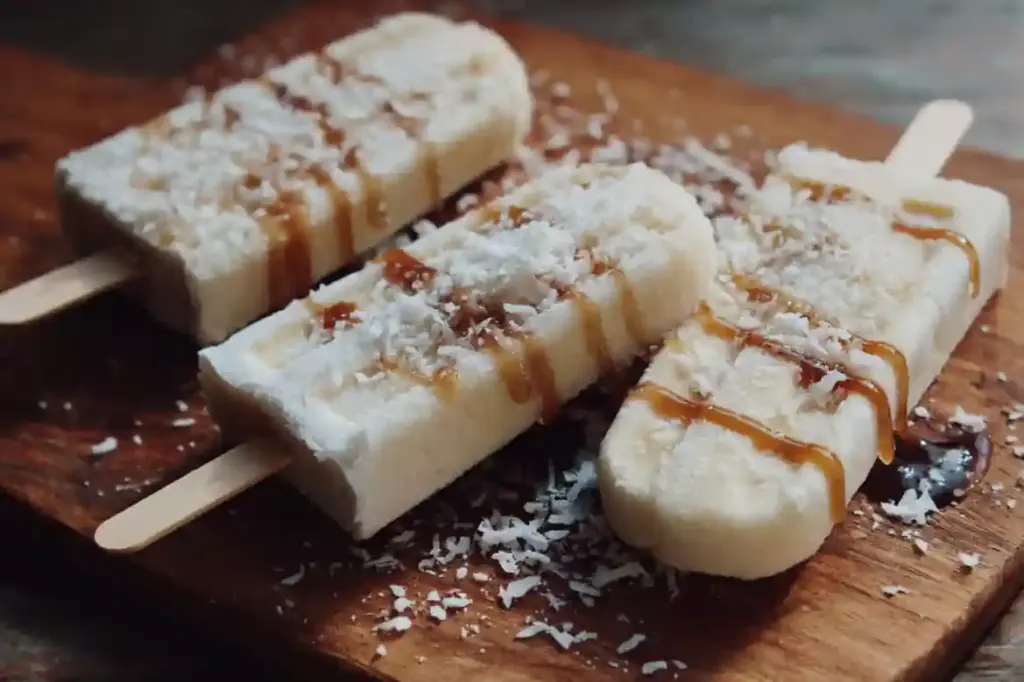 Frozen Banana Coconut Pops