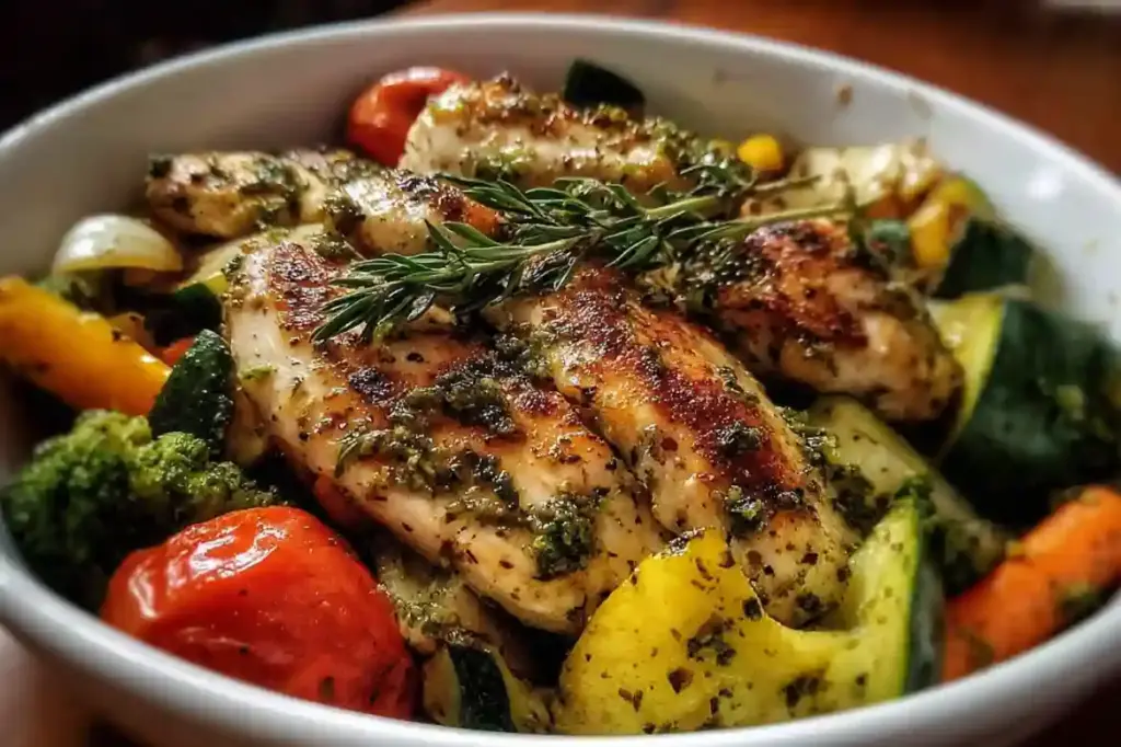 Garlic Herb Chicken and Veggie Bowls