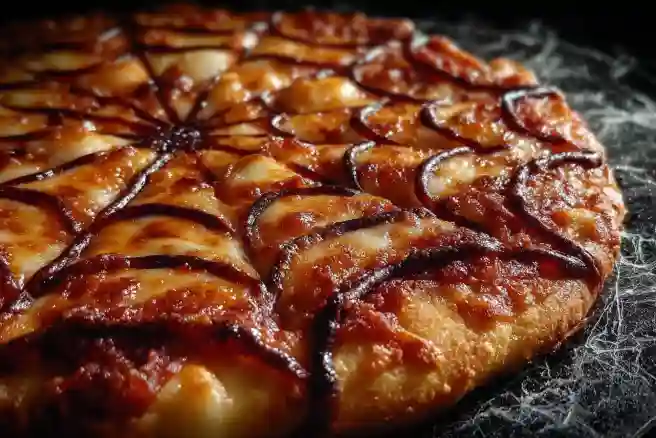 Halloween Spider Web Pizza