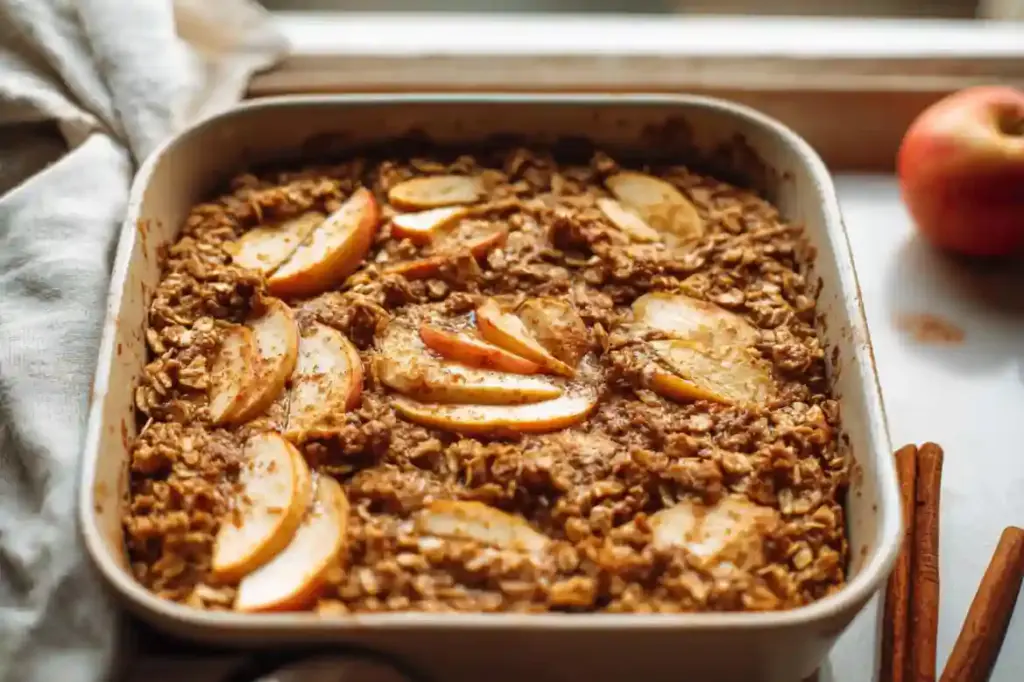 Healthy Apple Cinnamon Baked Oatmeal