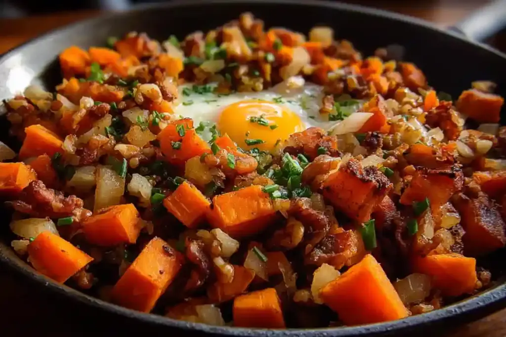 Maple Walnut Sweet Potato Hash
