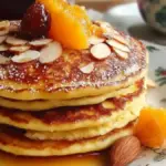 Delicious Orange Almond Pancakes with a citrusy flavor and nutty crunch