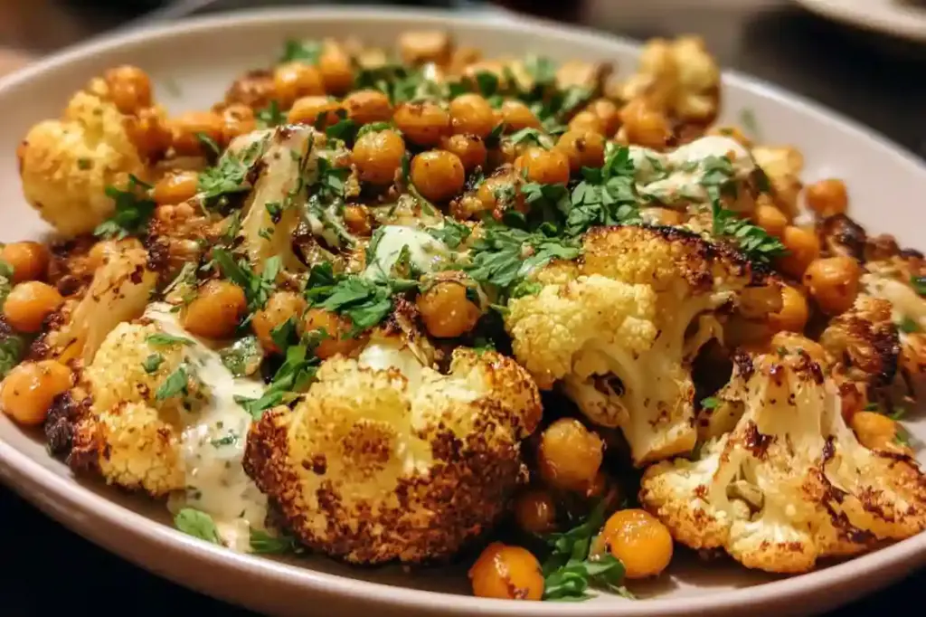 Roasted Cauliflower and Chickpea Bowls
