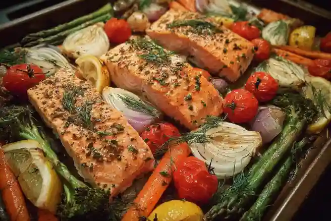 Sheet Pan Salmon and Vegetables
