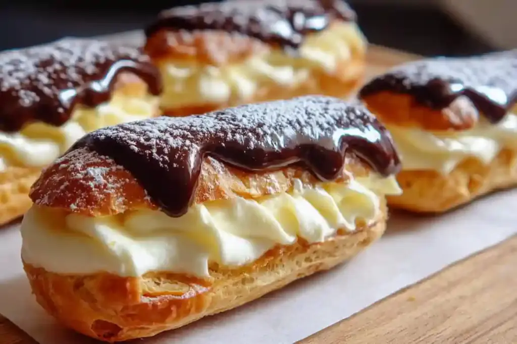 Simple Eclairs with Cream Filling