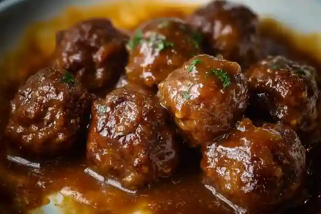 Slow Cooker Salisbury Steak Meatballs