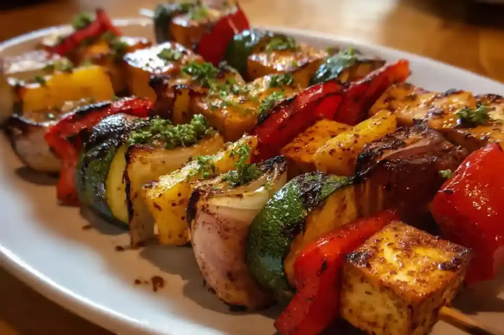 Speedy Tofu and Veggie Skewers
