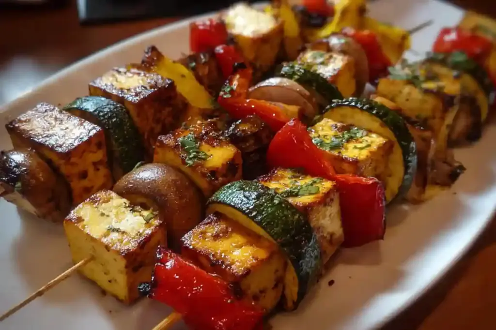 Speedy Tofu and Veggie Skewers