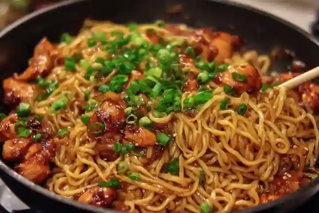 Sticky Garlic Chicken Noodles