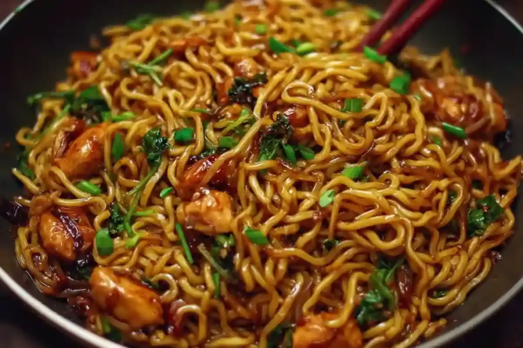 Sticky Garlic Chicken Noodles