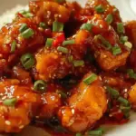 Delicious Sweet Chili Chicken served with vibrant vegetables on a plate.
