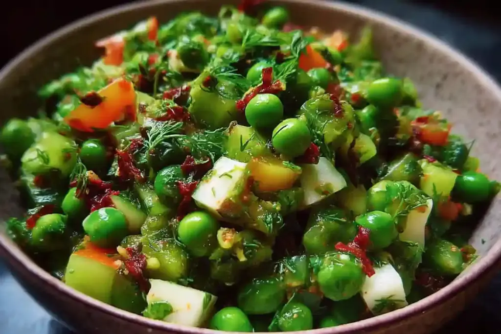 Tangy Vegetarian Pea Salad