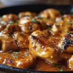 Delicious Butter Chicken Skillet served with rice and garnished with parsley