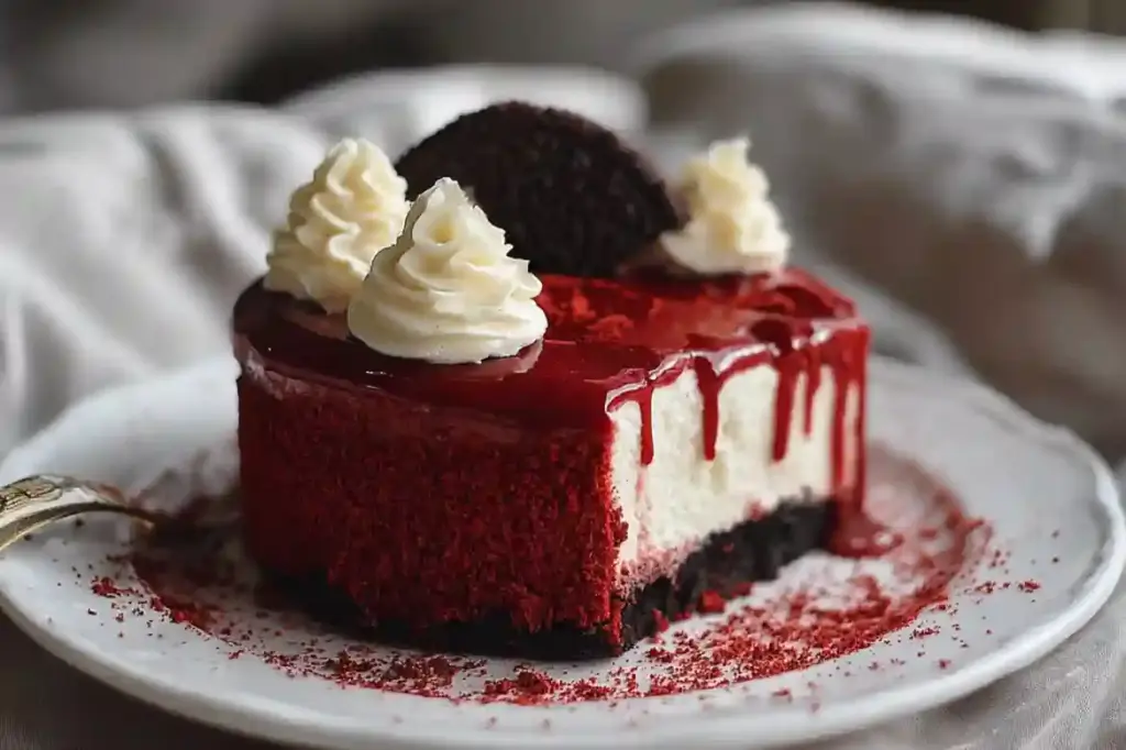 Vampire Bite Red Velvet Cheesecake