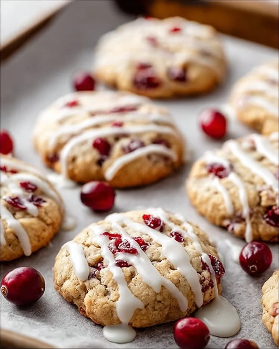 Delicious Christmas Cranberry Orange Cookies on a festive plate