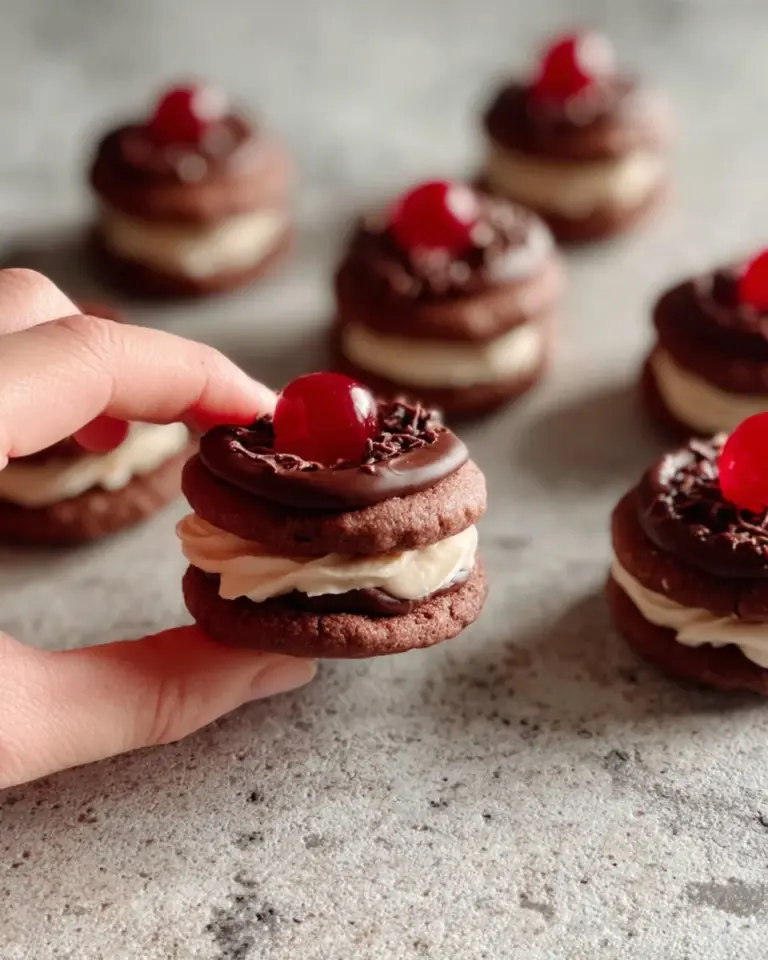 Delicious homemade Black Forest Cookies with chocolate and cherries