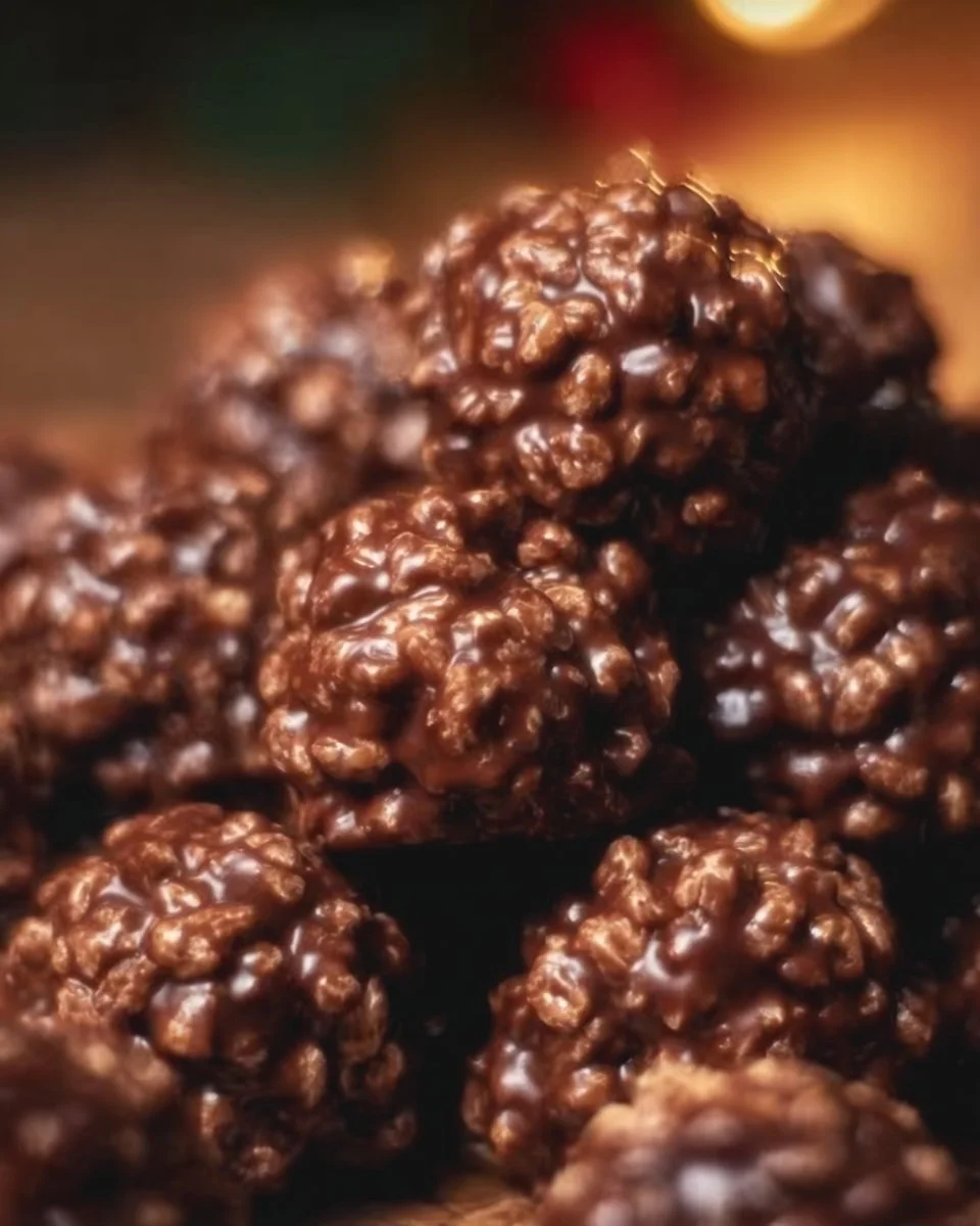 Delicious Chocolate Rice Krispie Balls ready to enjoy as a sweet snack