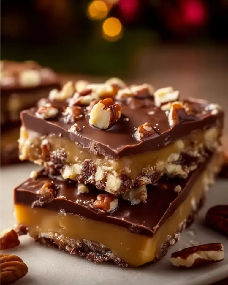 Classic Christmas Toffee recipe with buttery flavor and festive toppings.