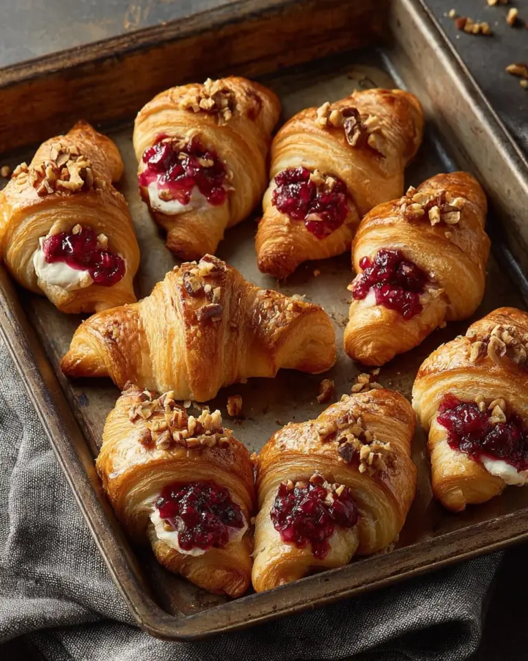 Cranberry Cream Cheese Crescent Bites on a serving plate