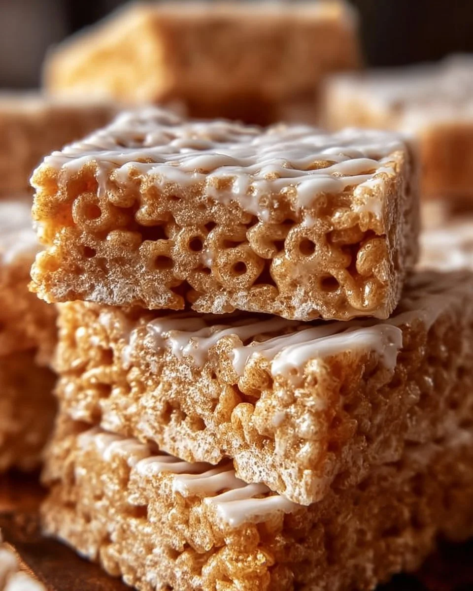 Delicious Gingerbread Rice Krispie Treats decorated for the holidays