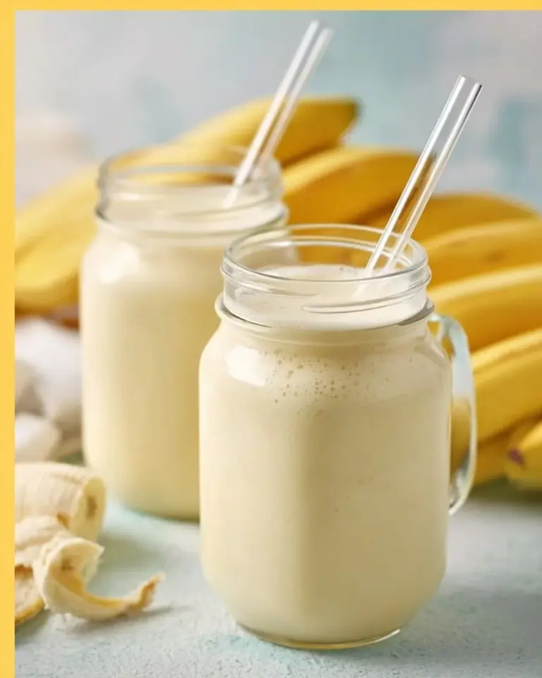 Delicious homemade Korean Banana Milk in a glass