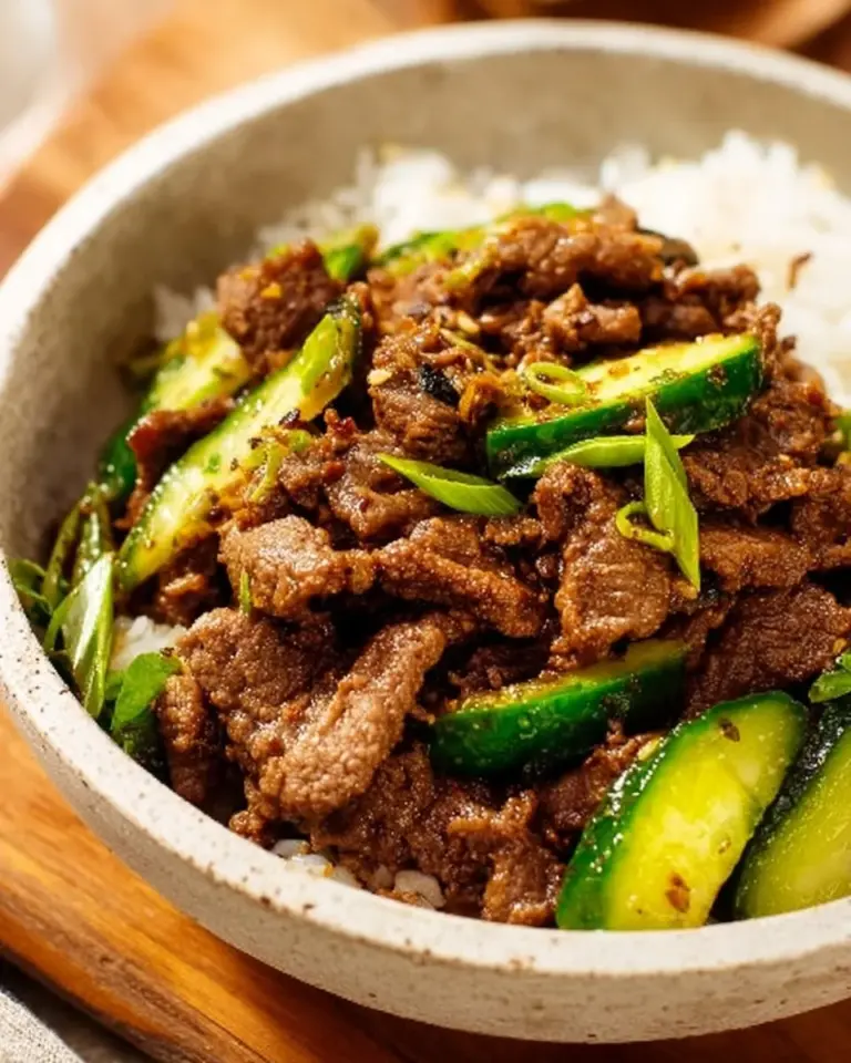 Deliciously marinated Korean Bulgogi Beef served with vegetables