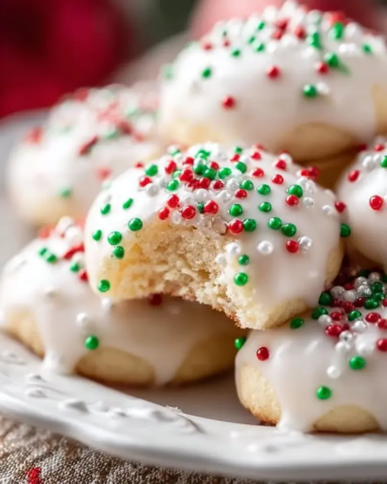 Traditional Italian Christmas Cookies arranged on a festive table.