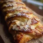 Easy almond ricotta pastry braid with flaky layers and almond filling