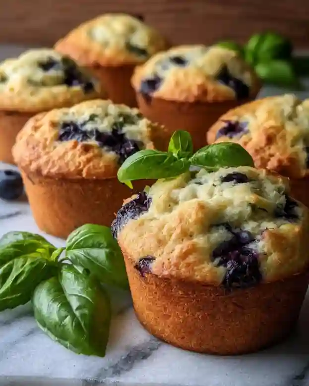 Blueberry Basil Ricotta Muffins