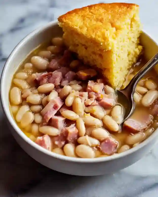 White Beans & Ham with Cornbread