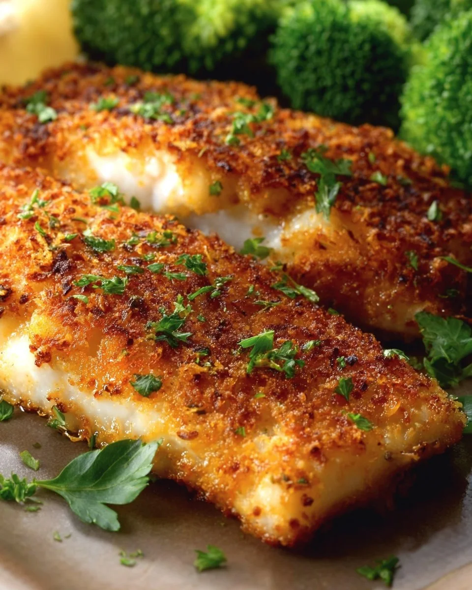 Crispy air fried Walleye served with lemon and herbs