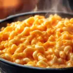 Baked Mac and Cheese with Velveeta served in a dish