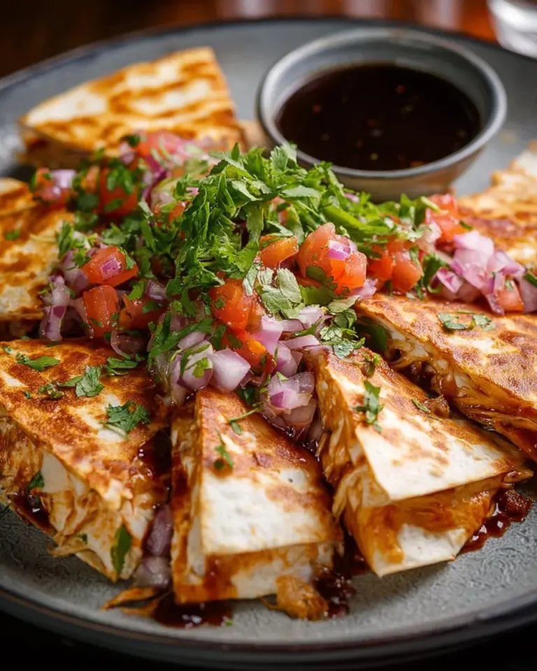 Delicious BBQ Chicken Quesadillas with melted cheese and grilled chicken