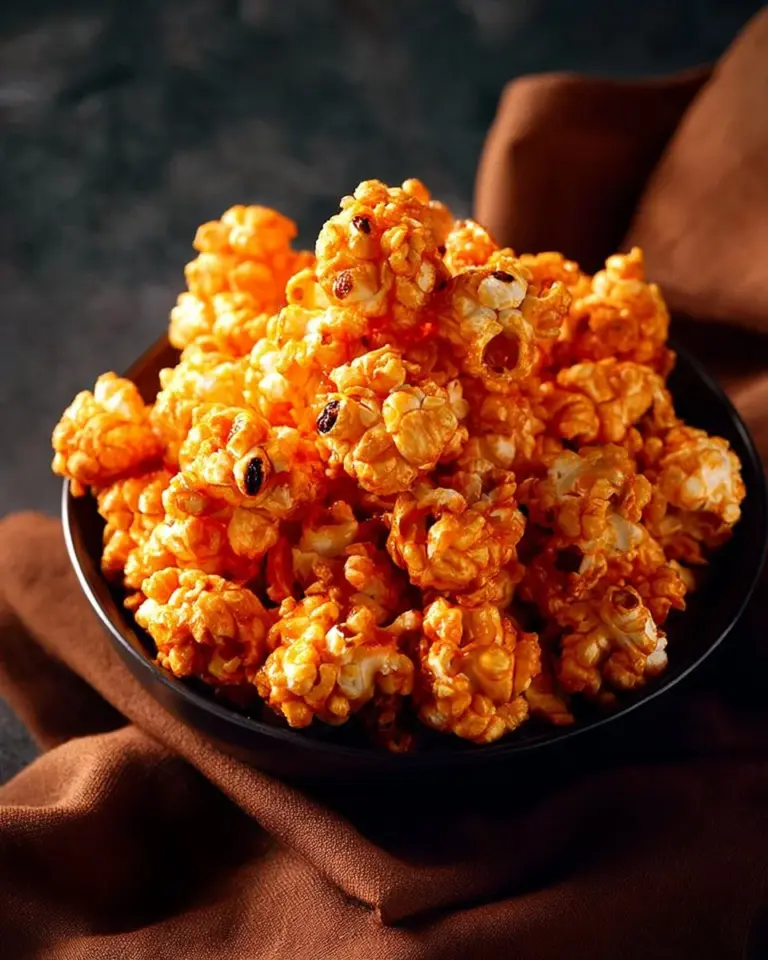 Delicious pumpkin spice popcorn balls coated in sweet seasoning