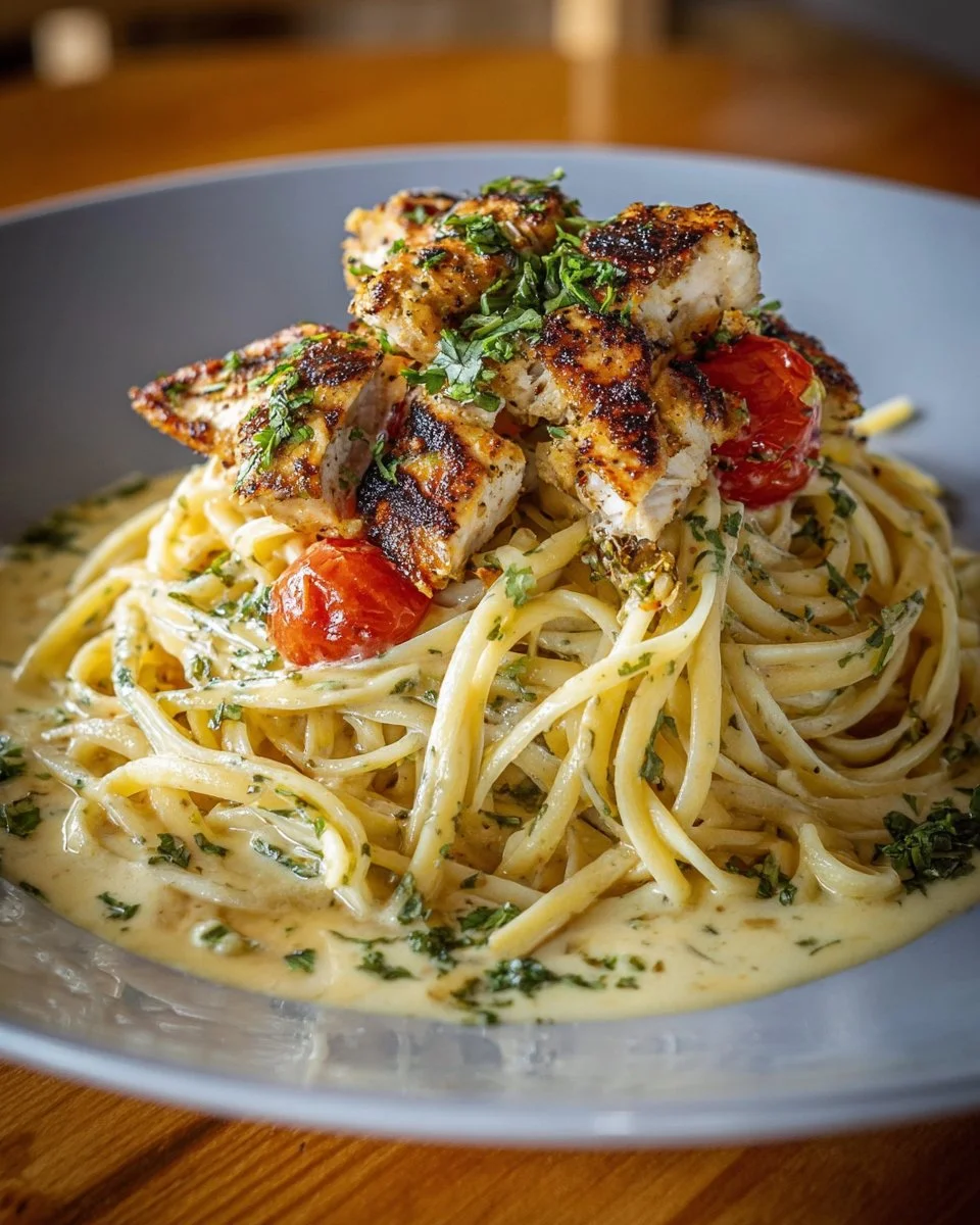 Deliciously spicy Cajun Chicken Spaghetti served in a bowl